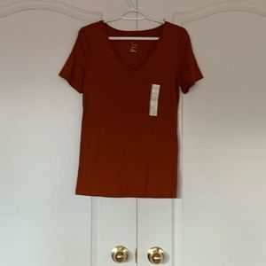 Burnt orange v neck tshirt